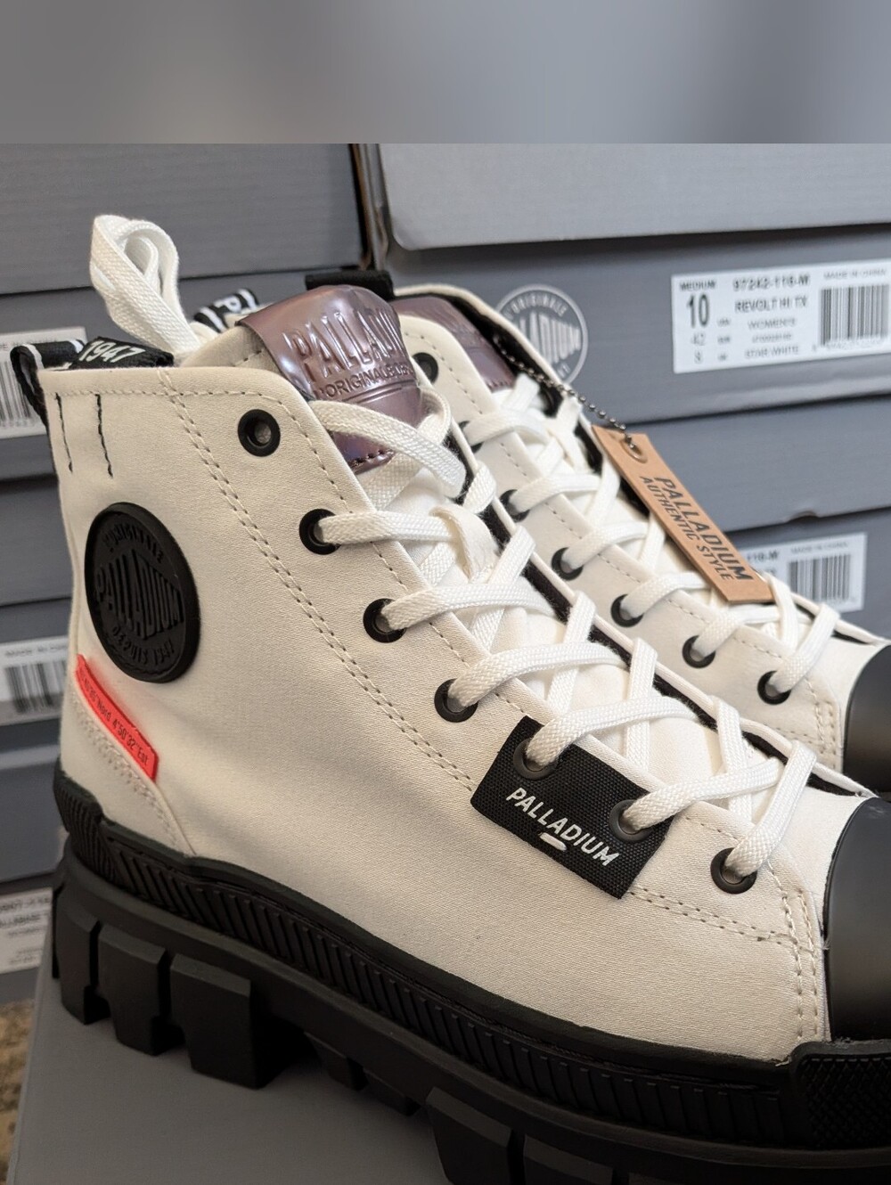 Revolt Hi TX Star White Platform Shoes Women's New By Palladium Various Sizes - Picture 4 of 11